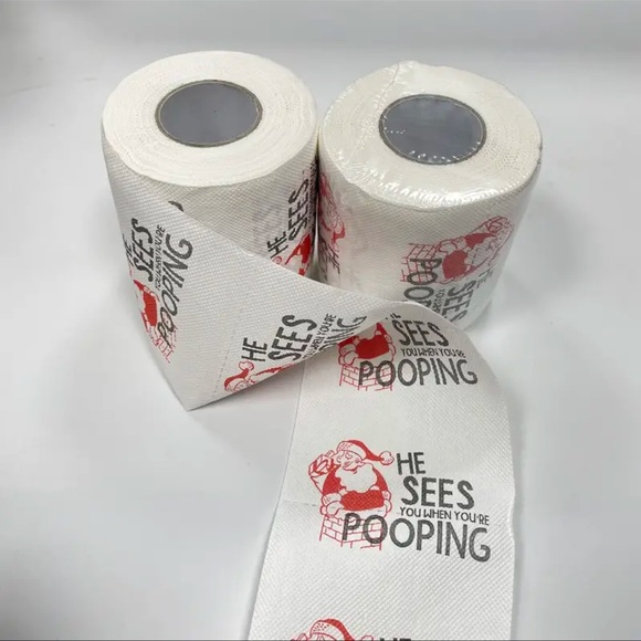 Toilet Paper, Santa, “He Sees You” Toilet Paper Rolls-High-Quality Wood Pulp… - Picture 2 of 6
